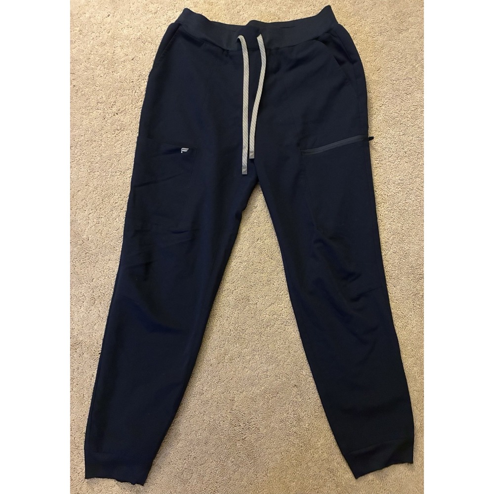 Fabletics Womens Scrub Jogger Pants Small Navy Blue Stretch Drawstring Medical
